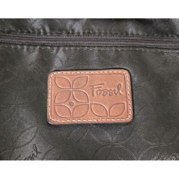 Fossil Camel Brown Leather Medium Shoulder Bag w/ Key - Picture 8 of 16